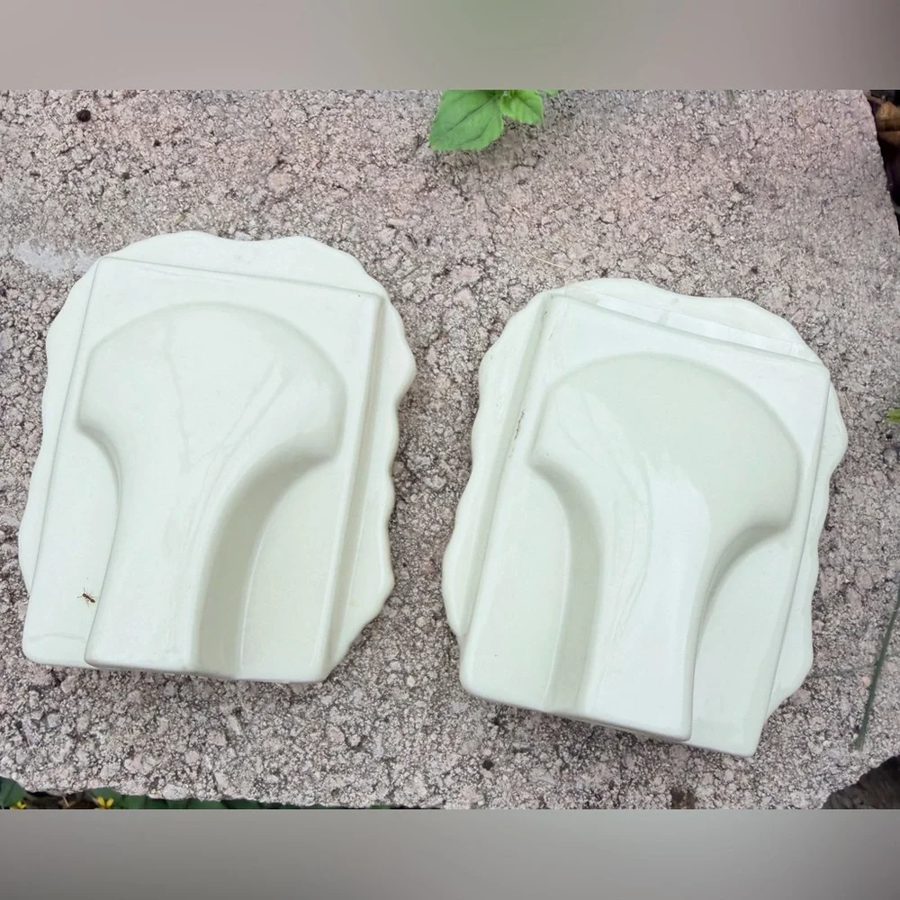 Vintage Ceramic‎ Cream Floral Picture Frames Set Of Two
